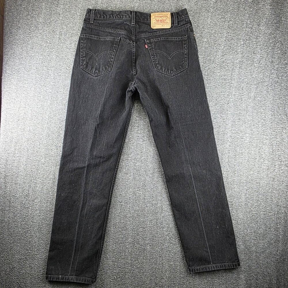Vintage Levis 505 Jeans Mens 36x32 Black Straight Regular Fit Dark Wash Denim